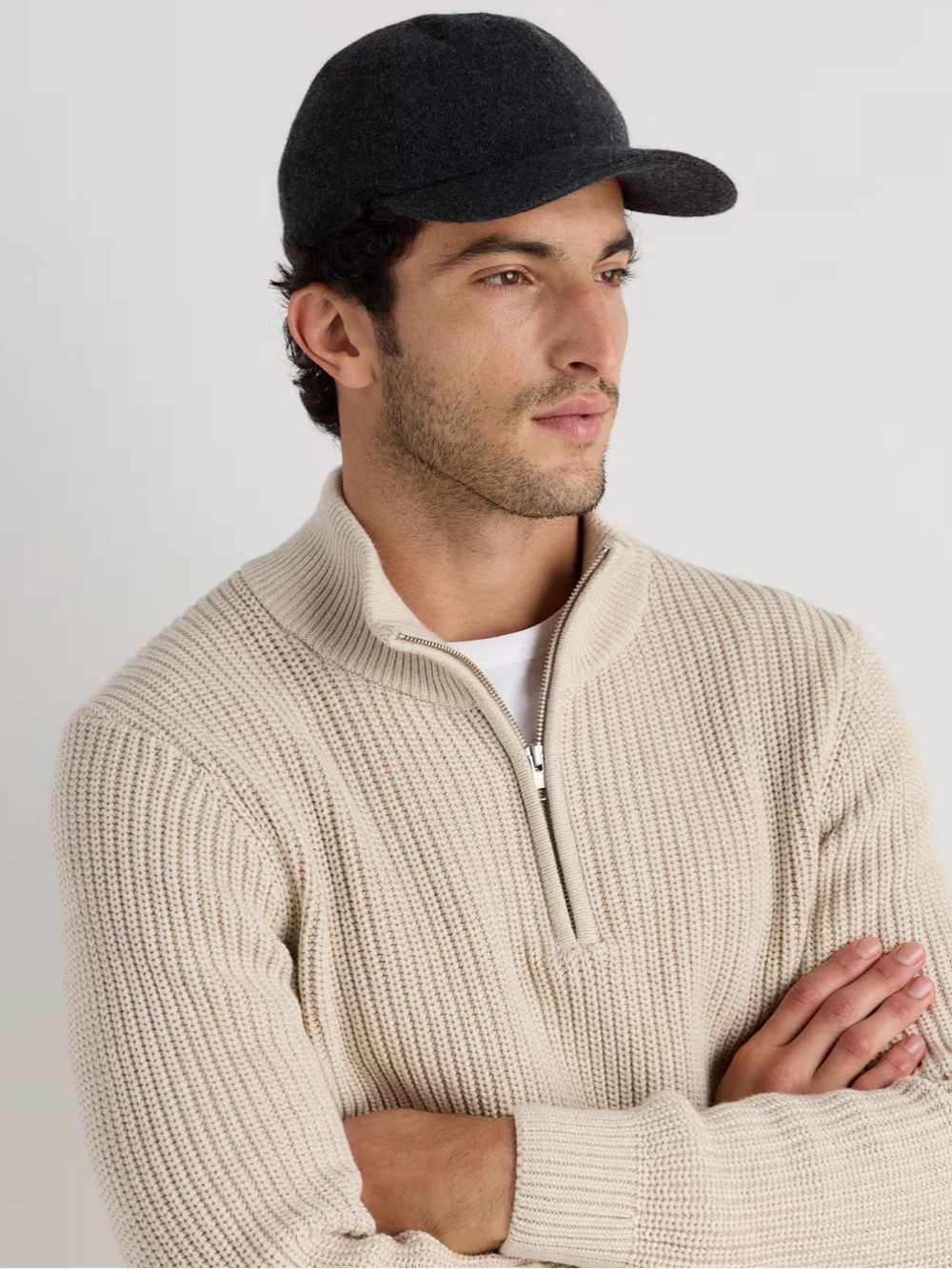 Quince Cashmere Charcoal Baseball Cap